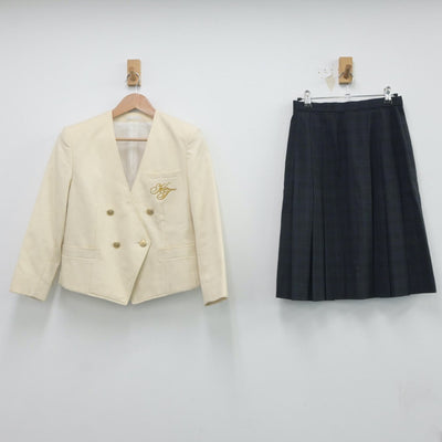 【中古】栃木県 國學院大學栃木高等学校 女子制服 2点（ブレザー・スカート）sf021013