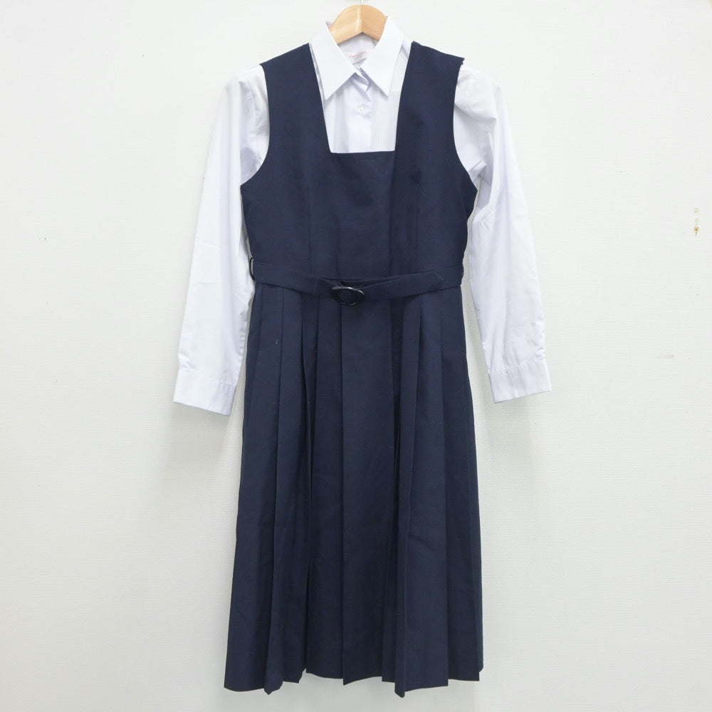 【中古】東京都 金町中学校 女子制服 3点（シャツ・ジャンパースカート）sf021016