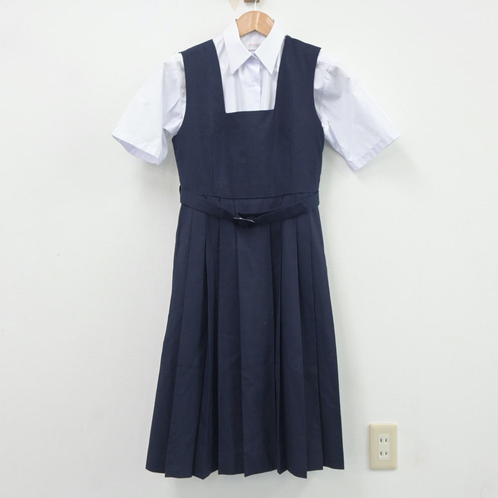 【中古】東京都 金町中学校 女子制服 3点（シャツ・ジャンパースカート）sf021016