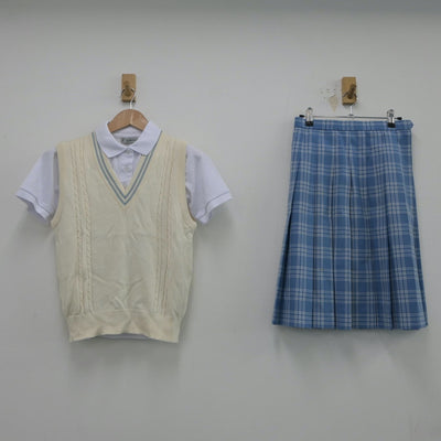 【中古】北海道 北海道札幌東商業高等学校 女子制服 3点（シャツ・ニットベスト・スカート）sf021022