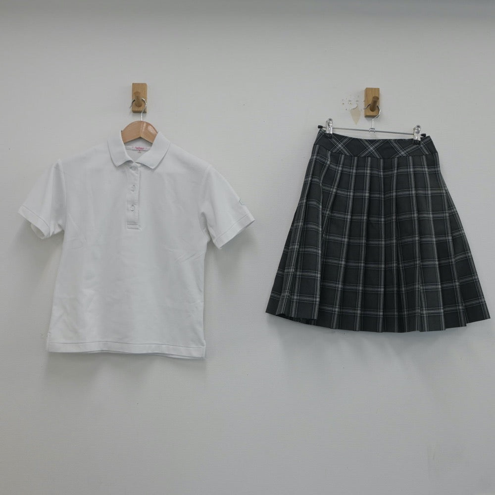 中古制服】東京都 実践学園中学校 女子制服 3点（シャツ・スカート