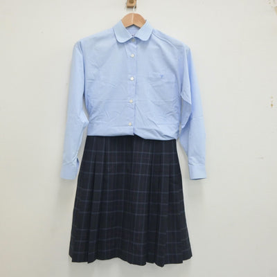 【中古】東京都 日本大学鶴ヶ丘高等学校 女子制服 2点（シャツ・スカート）sf021037