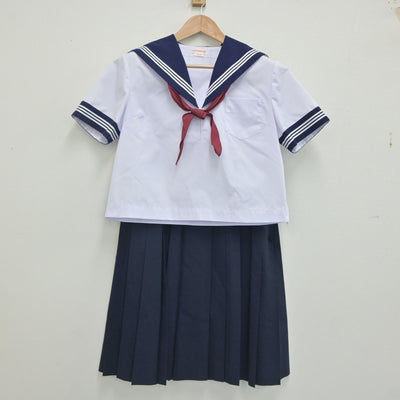 【中古】茨城県 坂本中学校 女子制服 3点（セーラー服・スカート）sf021040