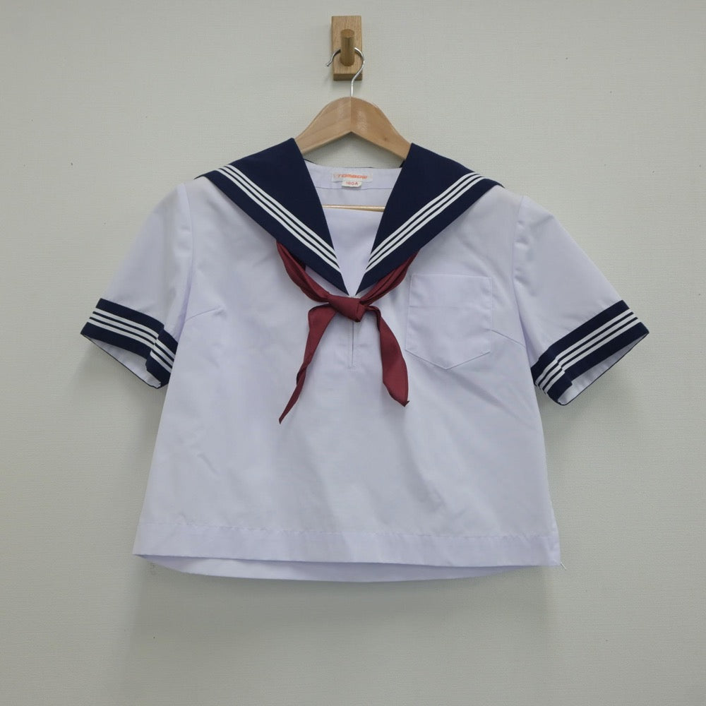 【中古】茨城県 坂本中学校 女子制服 3点（セーラー服・スカート）sf021040