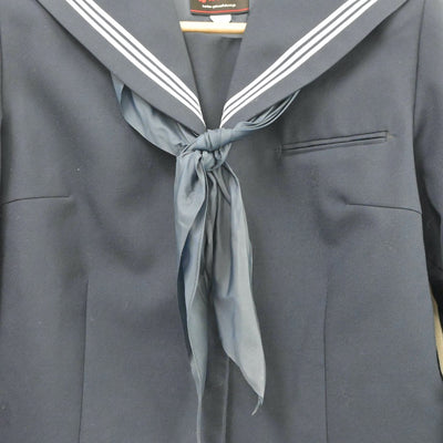 【中古】千葉県 富津中学校 女子制服 3点（セーラー服・スカート）sf021075