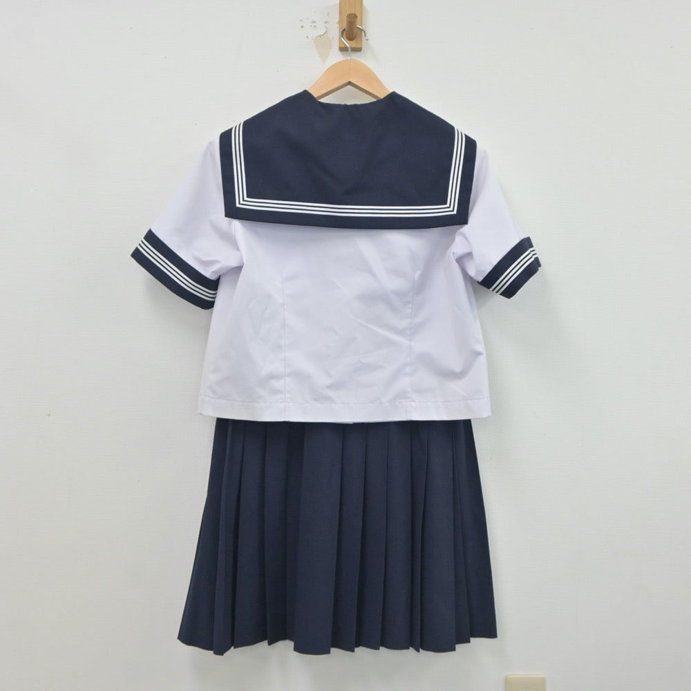 【中古】千葉県 富津中学校 女子制服 2点（セーラー服・スカート）sf021076