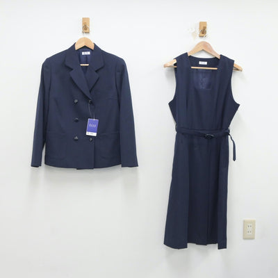 【中古】茨城県 石川中学校 女子制服 2点（ブレザー・ジャンパースカート）sf021077