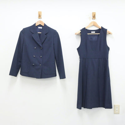 【中古】茨城県 石川中学校 女子制服 2点（ブレザー・ジャンパースカート）sf021078