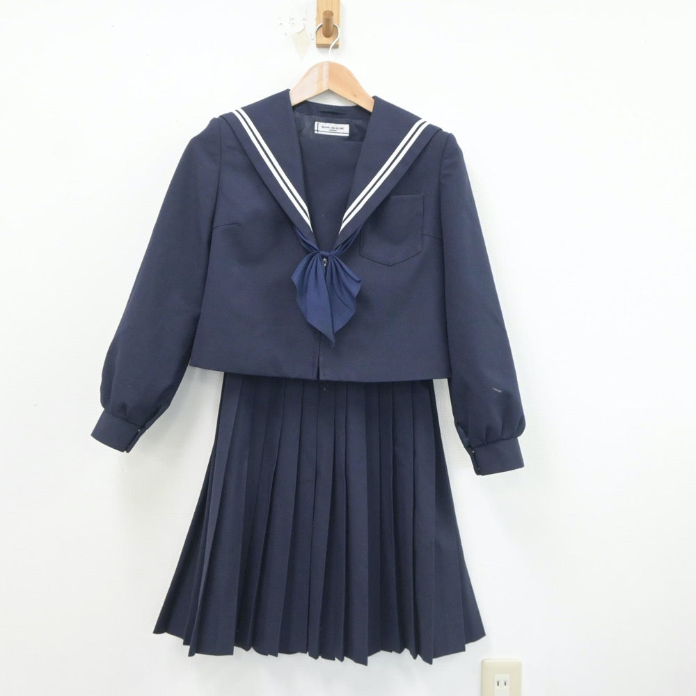【中古】愛知県 八幡中学校 女子制服 5点（セーラー服・セーラー服・スカート）sf021085