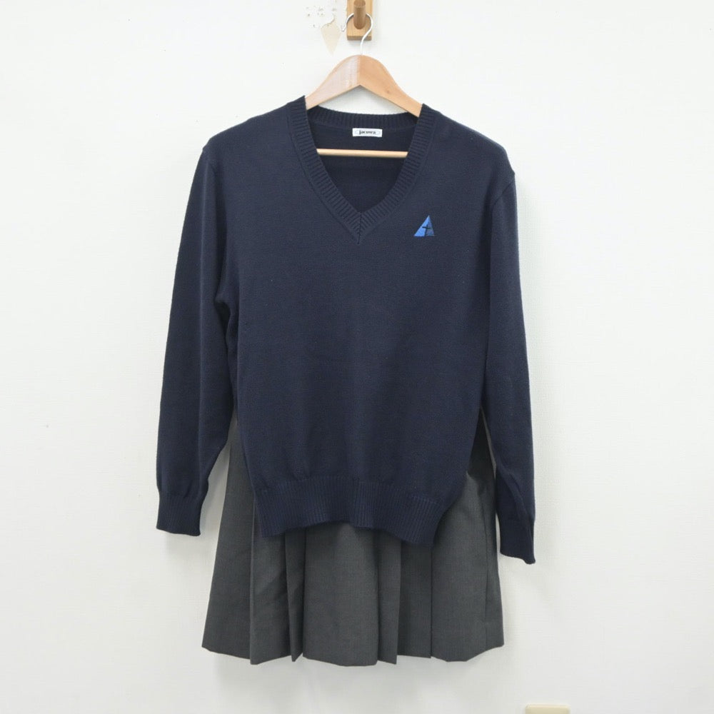 【中古】東京都 江戸川区葛西第三中学校 女子制服 2点（ニット・スカート）sf021109