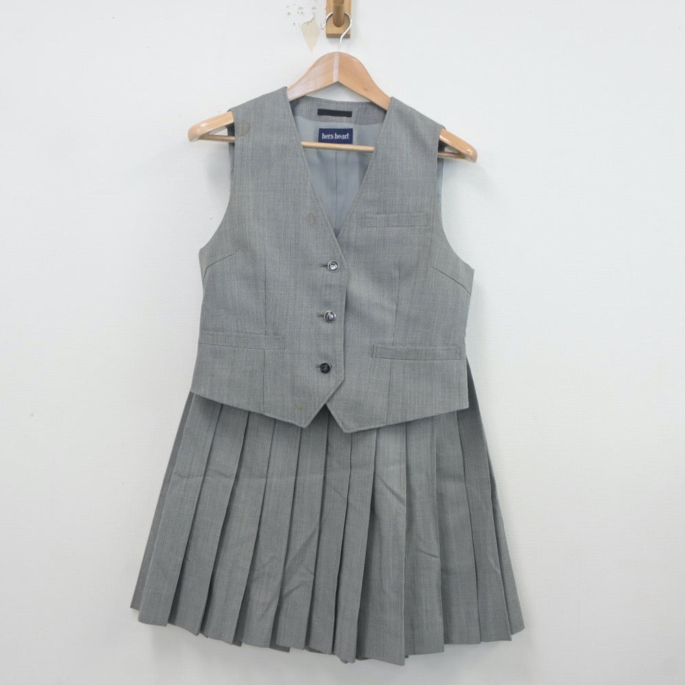 【中古】山梨県 塩山高等学校 女子制服 2点（ベスト・スカート）sf021114