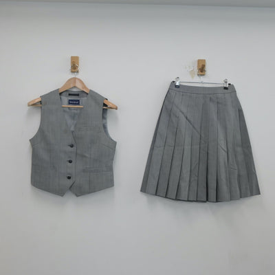 【中古】山梨県 塩山高等学校 女子制服 2点（ベスト・スカート）sf021114