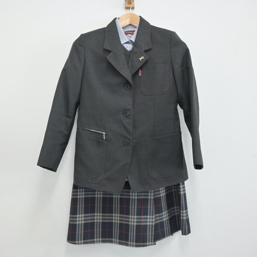 【中古】京都府 立命館宇治中学校 女子制服 5点（ブレザー・シャツ・ニット・スカート）sf021117