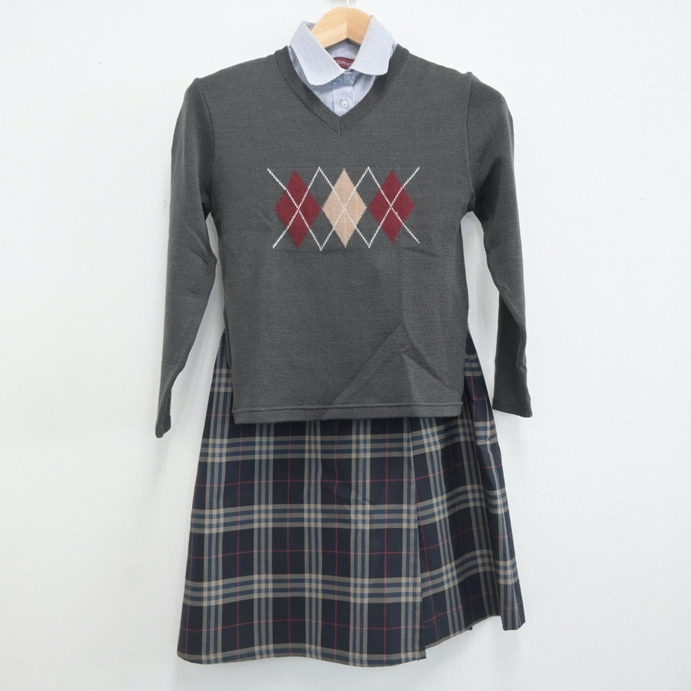 【中古】京都府 立命館宇治中学校 女子制服 5点（ブレザー・シャツ・ニット・スカート）sf021117