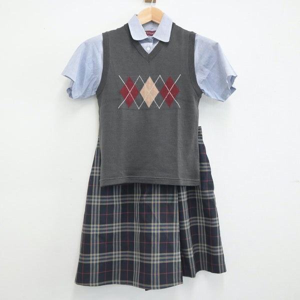 【中古制服】京都府 立命館宇治中学校 女子制服 3点（シャツ・ニットベスト・スカート）sf021118【リサイクル学生服】 | 中古制服通販パレイド