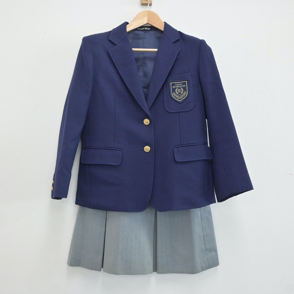 【中古】東京都 国際高等学校 女子制服 3点（ブレザー・スカート・スカート）sf021127