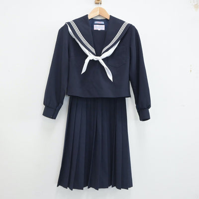 【中古】愛知県 古知野中学校 女子制服 3点（セーラー服・スカート）sf021135