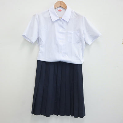 【中古】愛媛県 道後中学校 女子制服 3点（セーラー服・シャツ・スカート）sf021144