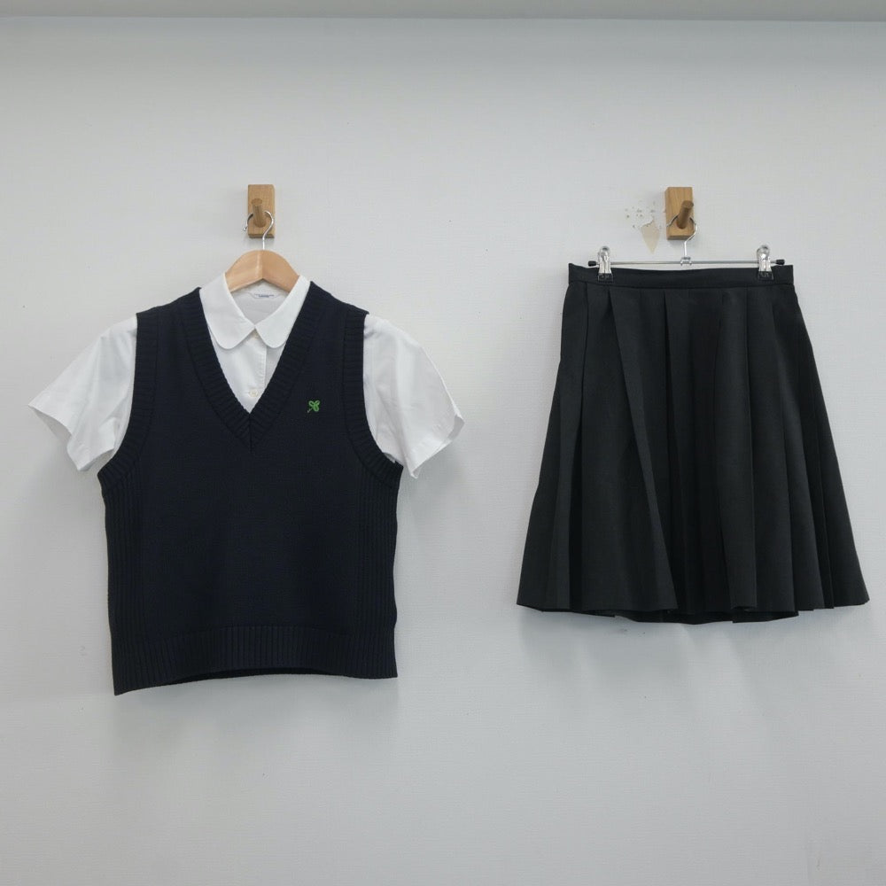 【中古】広島県 広島翔洋高等学校 女子制服 3点（シャツ・ニットベスト・スカート）sf021153