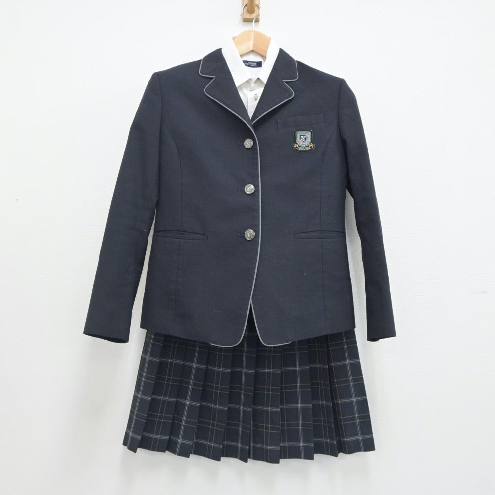 【中古】宮城県 古川学園高等学校 女子制服 4点（ブレザー・シャツ・ニット・スカート）sf021155