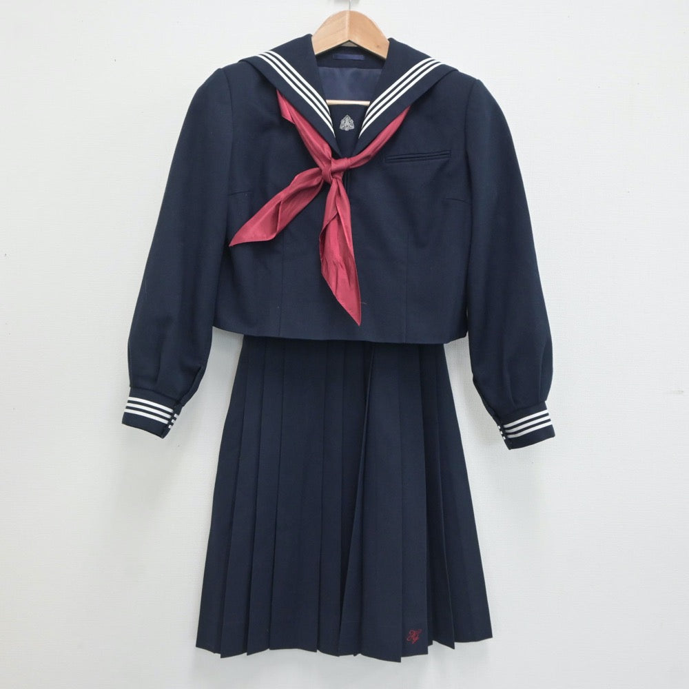 【中古】埼玉県 本庄高等学校 女子制服 4点（セーラー服・シャツ・スカート）sf021185