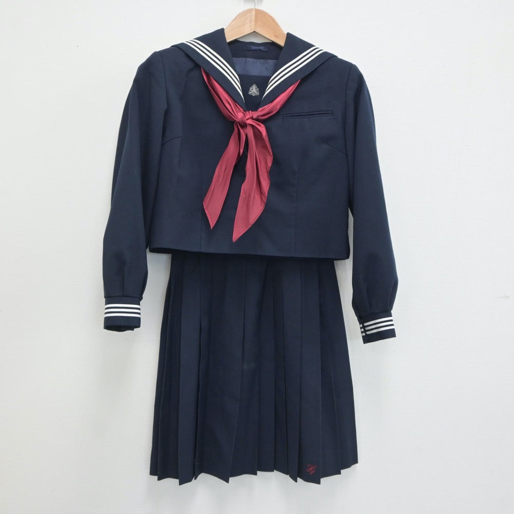 【中古】埼玉県 本庄高等学校 女子制服 4点（セーラー服・シャツ・スカート）sf021186