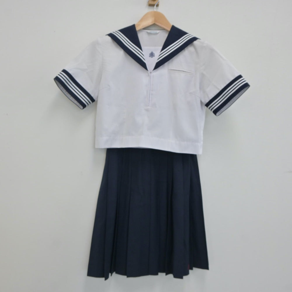 【中古】埼玉県 本庄高等学校 女子制服 3点（セーラー服・シャツ・スカート）sf021188