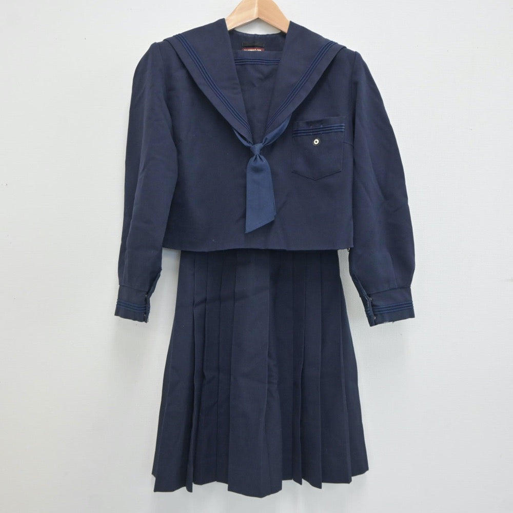 【中古】大阪府 岸和田北中学校 女子制服 3点（セーラー服・スカート）sf021189