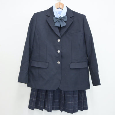 【中古】群馬県 利根実業高等学校 女子制服 5点（ブレザー・シャツ・ニット・スカート）sf021197