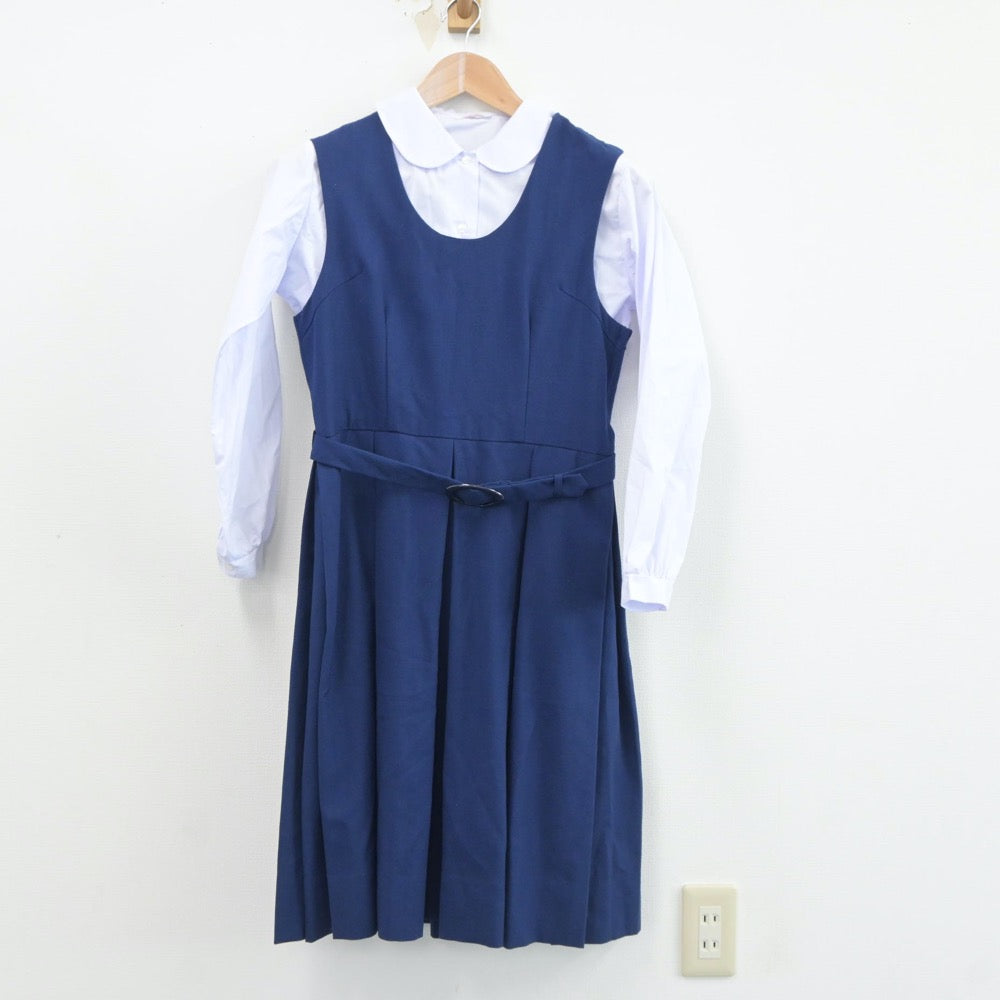 【中古】茨城県 茨城キリスト教学園中学校 女子制服 3点（ブレザー・シャツ・ジャンパースカート）sf021209