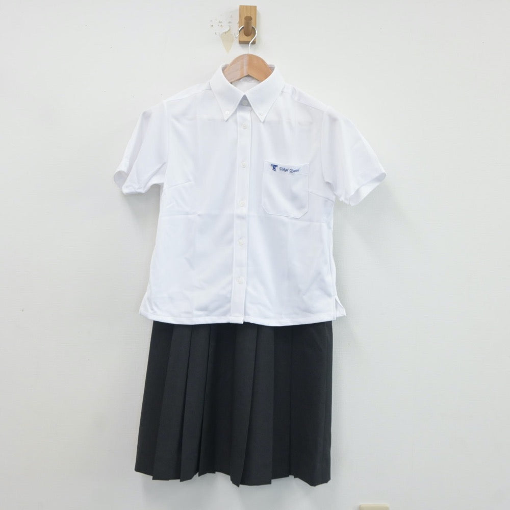 【中古】大阪府 東海大学付属大阪仰星高等学校 女子制服 3点（シャツ・スカート）sf021212