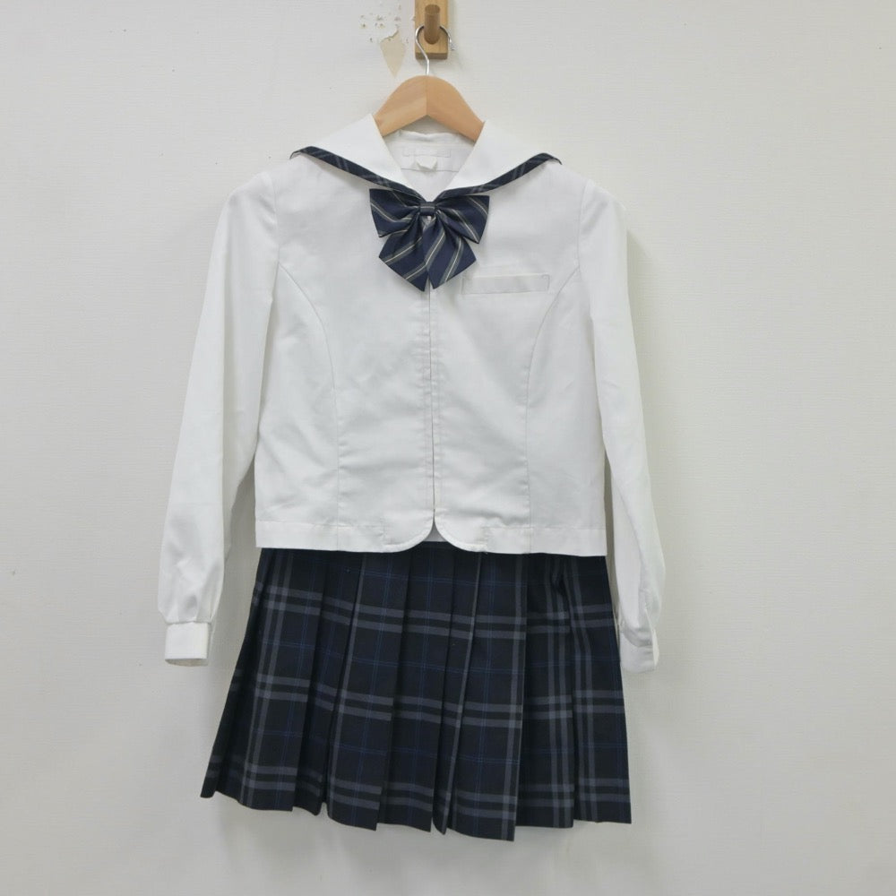 【中古】福岡県 自由が丘高等学校 女子制服 5点（ブレザー・セーラー服・ニット・スカート）sf021230