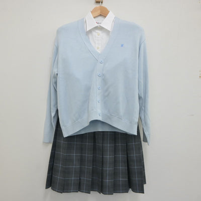 【中古】福岡県 福岡私立福智高校 女子制服 3点（ニット・シャツ・スカート）sf021240