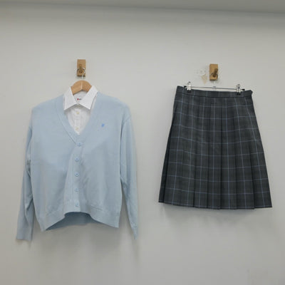 【中古】福岡県 福岡私立福智高校 女子制服 3点（ニット・シャツ・スカート）sf021240