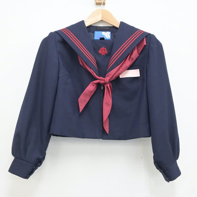 【中古】福岡県 後藤寺中学校 女子制服 3点（セーラー服・スカート）sf021242