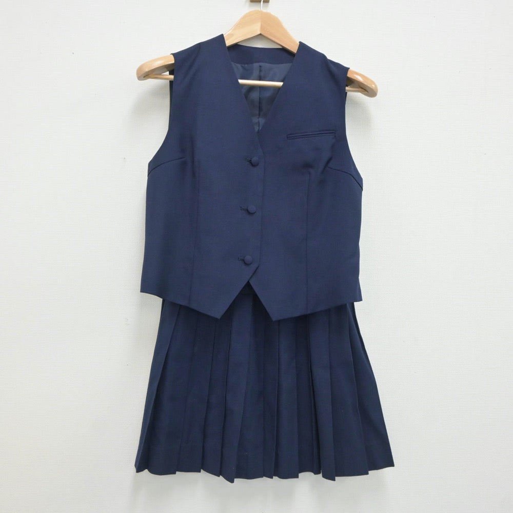 【中古】千葉県 千葉県立千葉高等学校 女子制服 2点（ベスト・スカート）sf021246