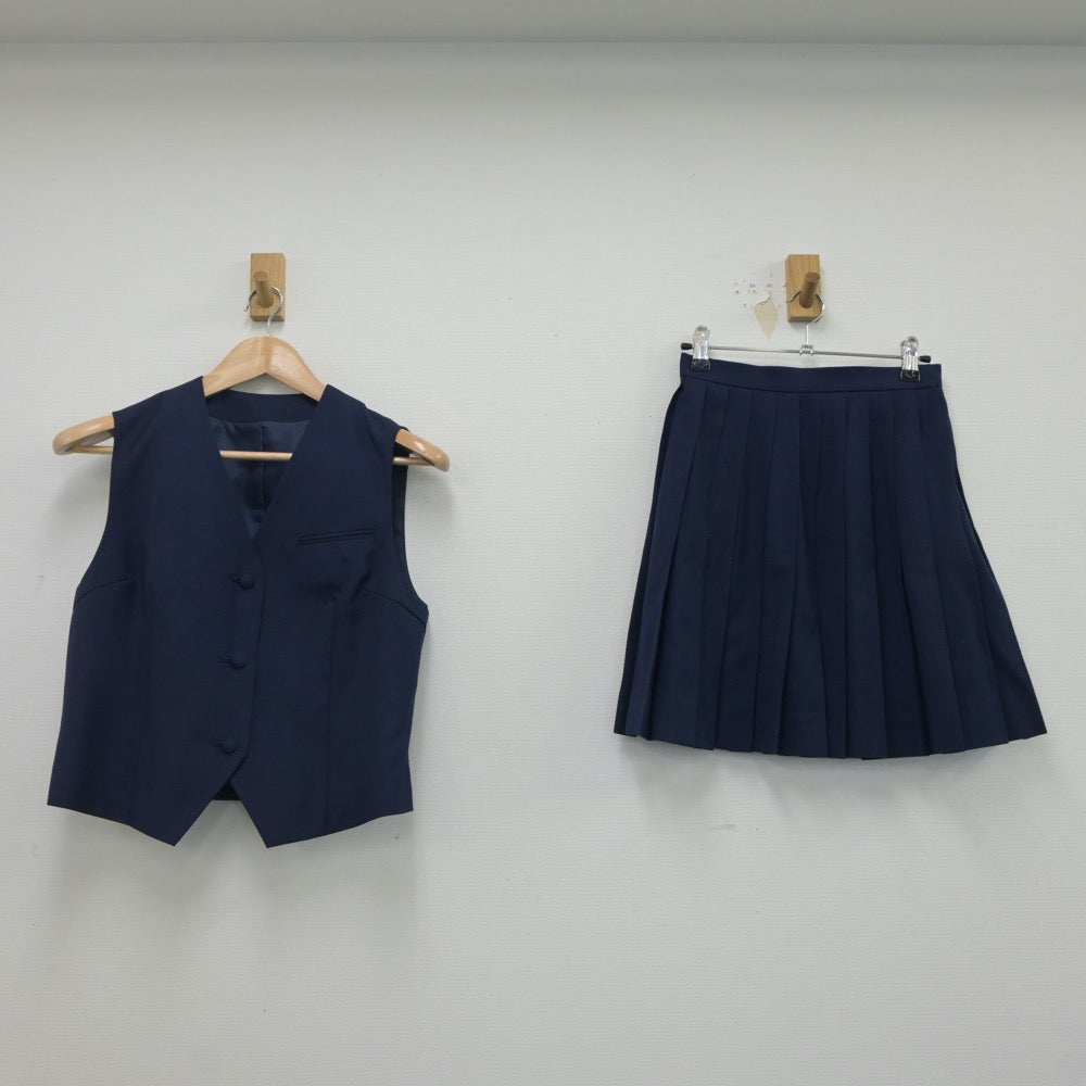 【中古】千葉県 千葉県立千葉高等学校 女子制服 2点（ベスト・スカート）sf021246