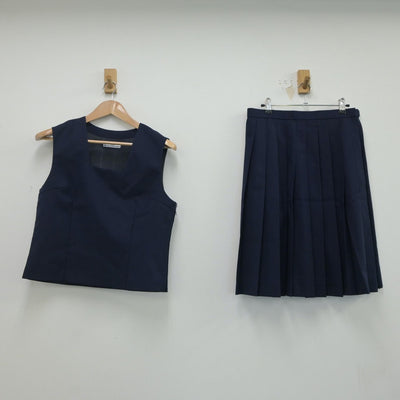 【中古】埼玉県 さいたま市立岸中学校 女子制服 2点（ベスト・スカート）sf021249