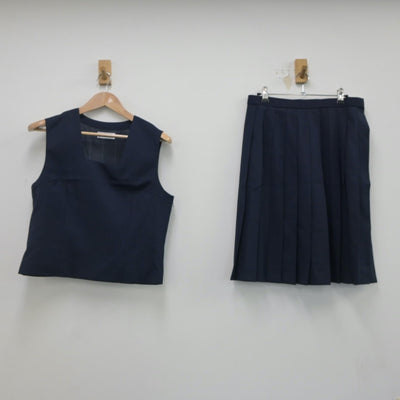 【中古】埼玉県 さいたま市立岸中学校 女子制服 2点（ベスト・スカート）sf021252