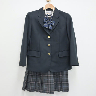 【中古】福岡県 明逢館高校 女子制服 3点（ブレザー・スカート）sf021254