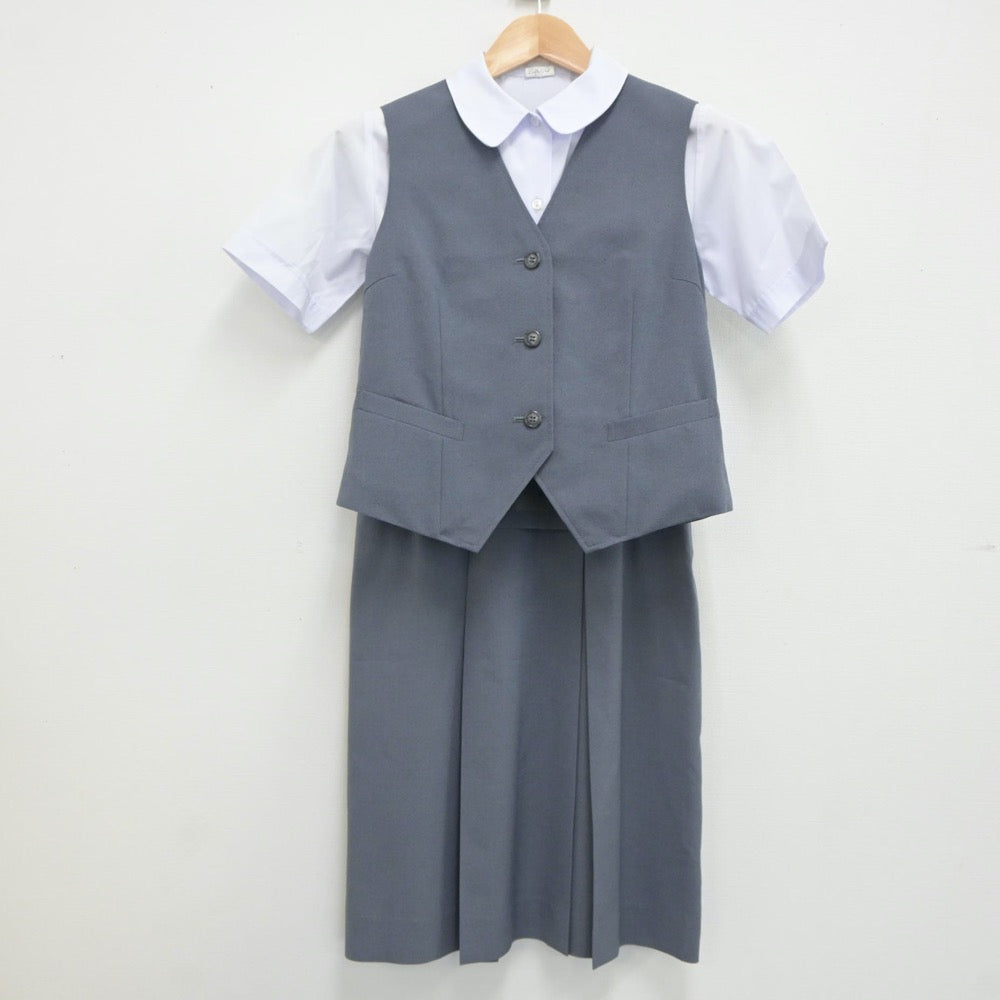 【中古】埼玉県 埼玉県川越市立高階西中学校 女子制服 4点（シャツ・ベスト・スカート）sf021263