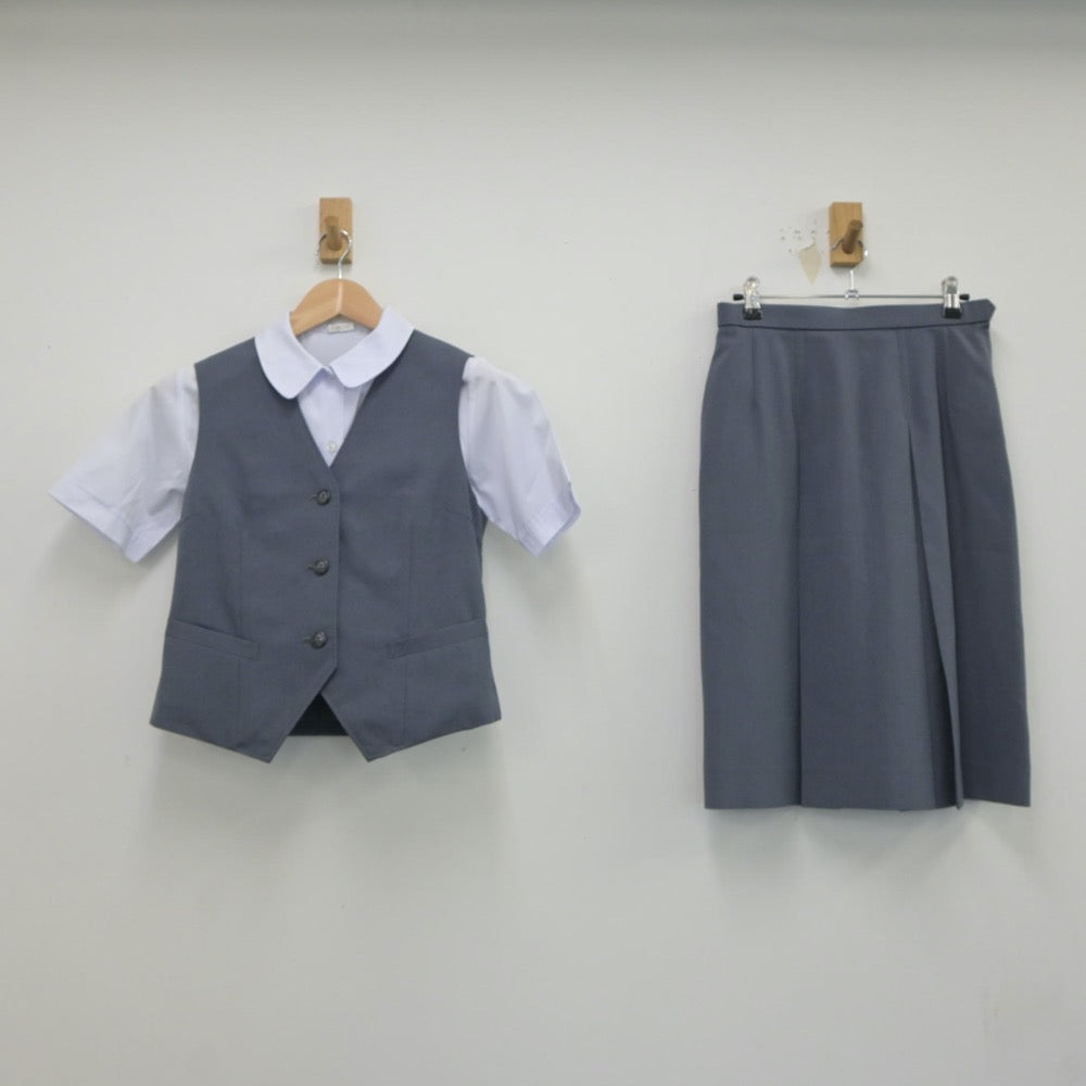 【中古】埼玉県 埼玉県川越市立高階西中学校 女子制服 4点（シャツ・ベスト・スカート）sf021263