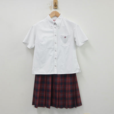 【中古】大分県 別府溝部学園高等学校 女子制服 4点（ニットベスト・シャツ・スカート）sf021273