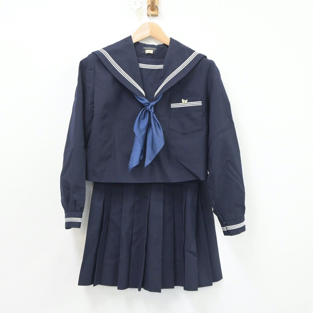 【中古】大阪府 佐野高等学校 女子制服 4点（セーラー服・スカート・スカート）sf021275