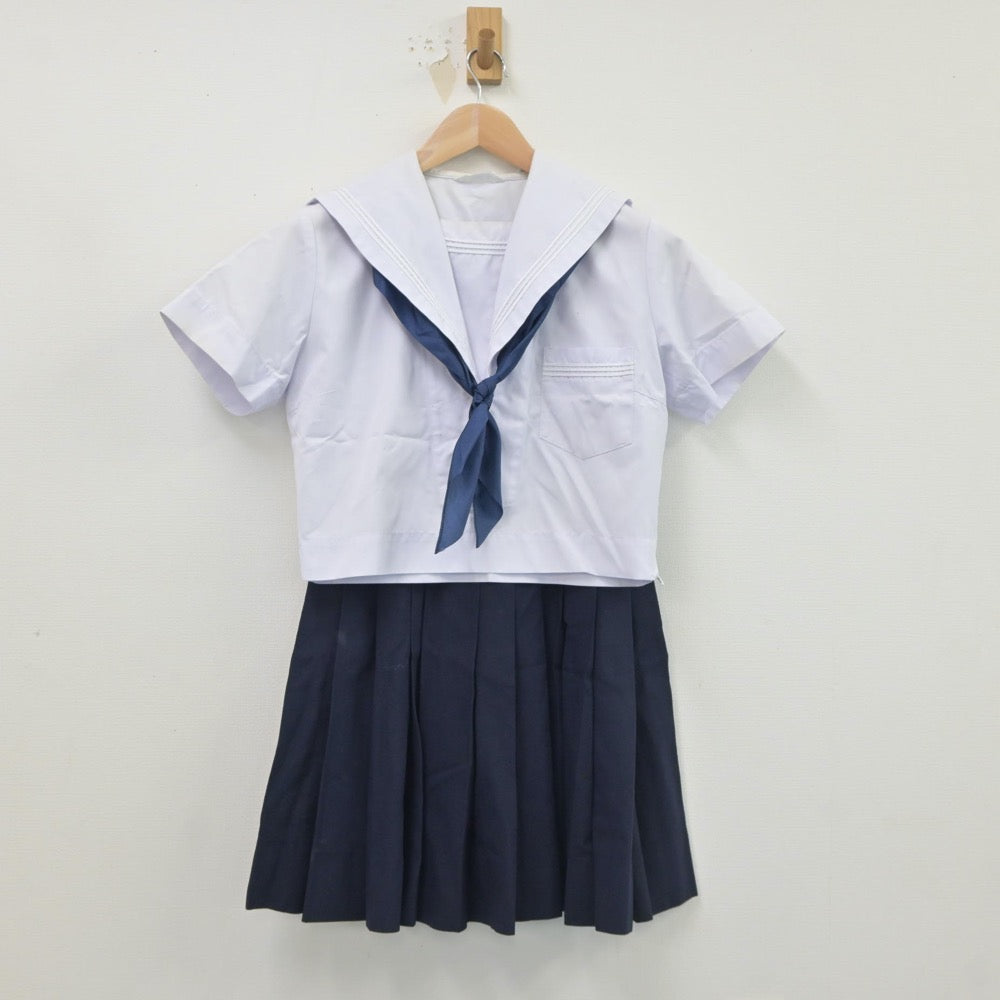 【中古】大阪府 佐野高等学校 女子制服 4点（セーラー服・スカート・スカート）sf021276