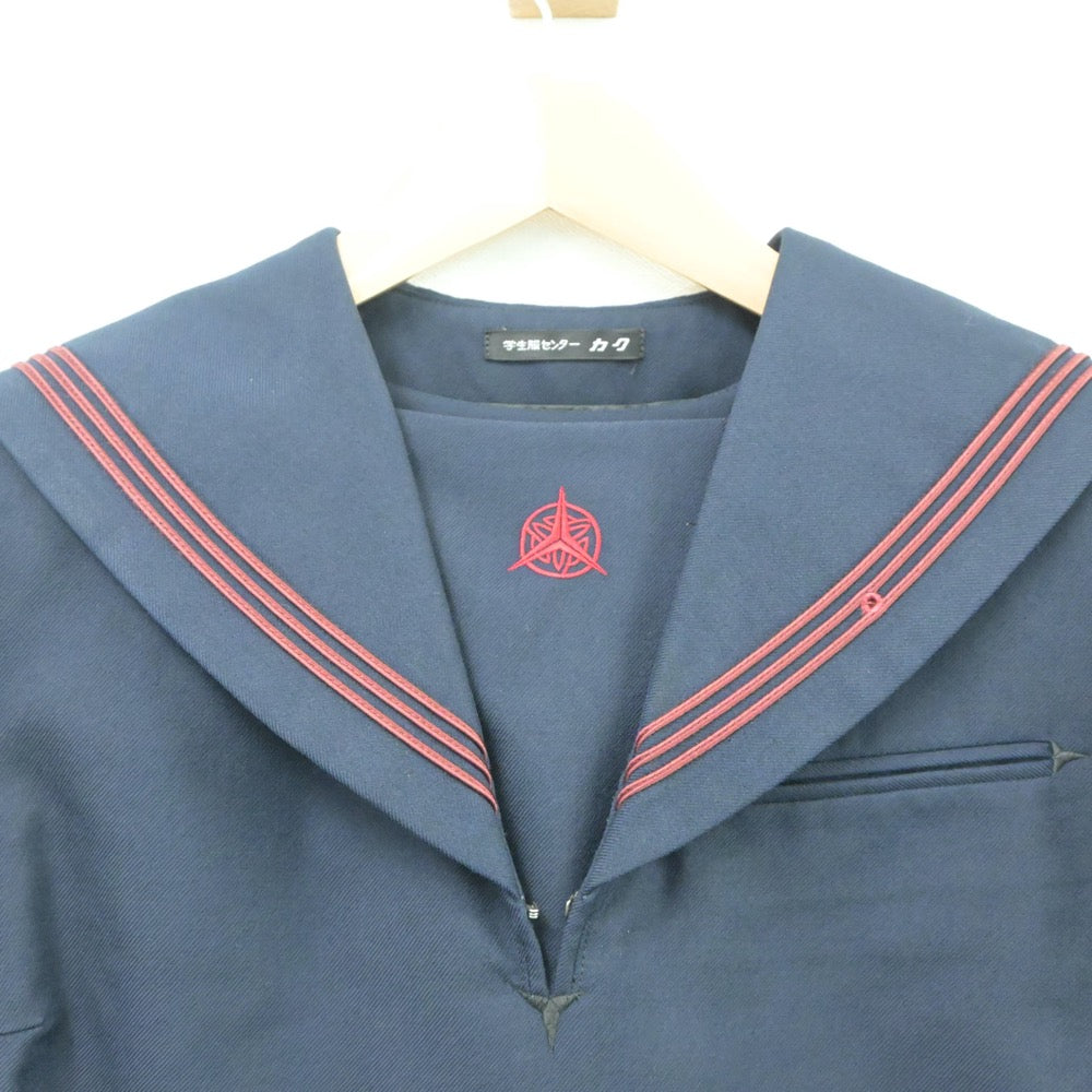 【中古】福岡県 新宮高等学校 女子制服 2点（セーラー服・ジャンパースカート）sf021277