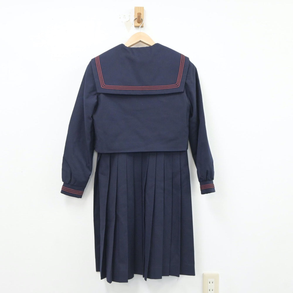 【中古】福岡県 新宮高等学校 女子制服 2点（セーラー服・ジャンパースカート）sf021277