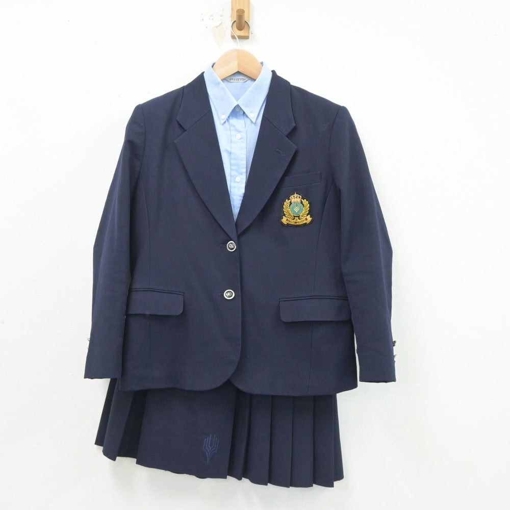 【中古】大阪府 大阪学芸高等学校 女子制服 4点（ブレザー・ニット・シャツ・スカート）sf021280