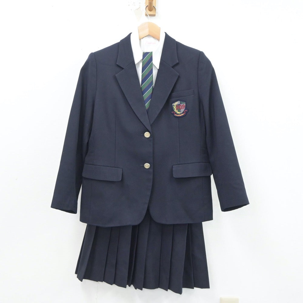 【中古】大阪府 清教学園高等学校 女子制服 5点（ブレザー・ニット・シャツ・スカート）sf021283