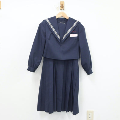 【中古】福岡県 志免町立志免中学校 女子制服 2点（セーラー服・ジャンパースカート）sf021286